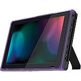 eXtremeRate Clear Atomic Purple DIY Housing Shell for Nintendo Switch Console, Replacement Faceplate Front Frame for Nintendo