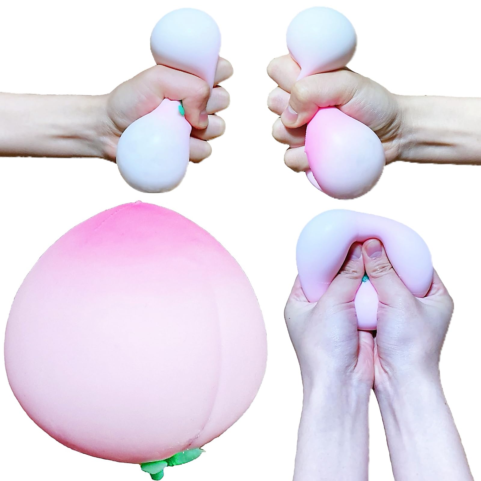 Photo 1 of Squishy Stress Balls Peach Squeeze Ball 1 Pack, Stretchy Fruit Stress Dough Ball Squeeze Fidget Sensory Toys, Pink Peach Squishy Toys for Kids ? Adults, Ideal for Autism/ADHD/Teens Anxiety
