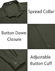 COOFANDY Men's Button Down Shirt Slim Fit Wrinkle