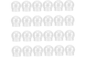 GLEAVI 24pcs Clear Globe Crafts Empty Water Globe Holiday Snow Empty Snow Transparent