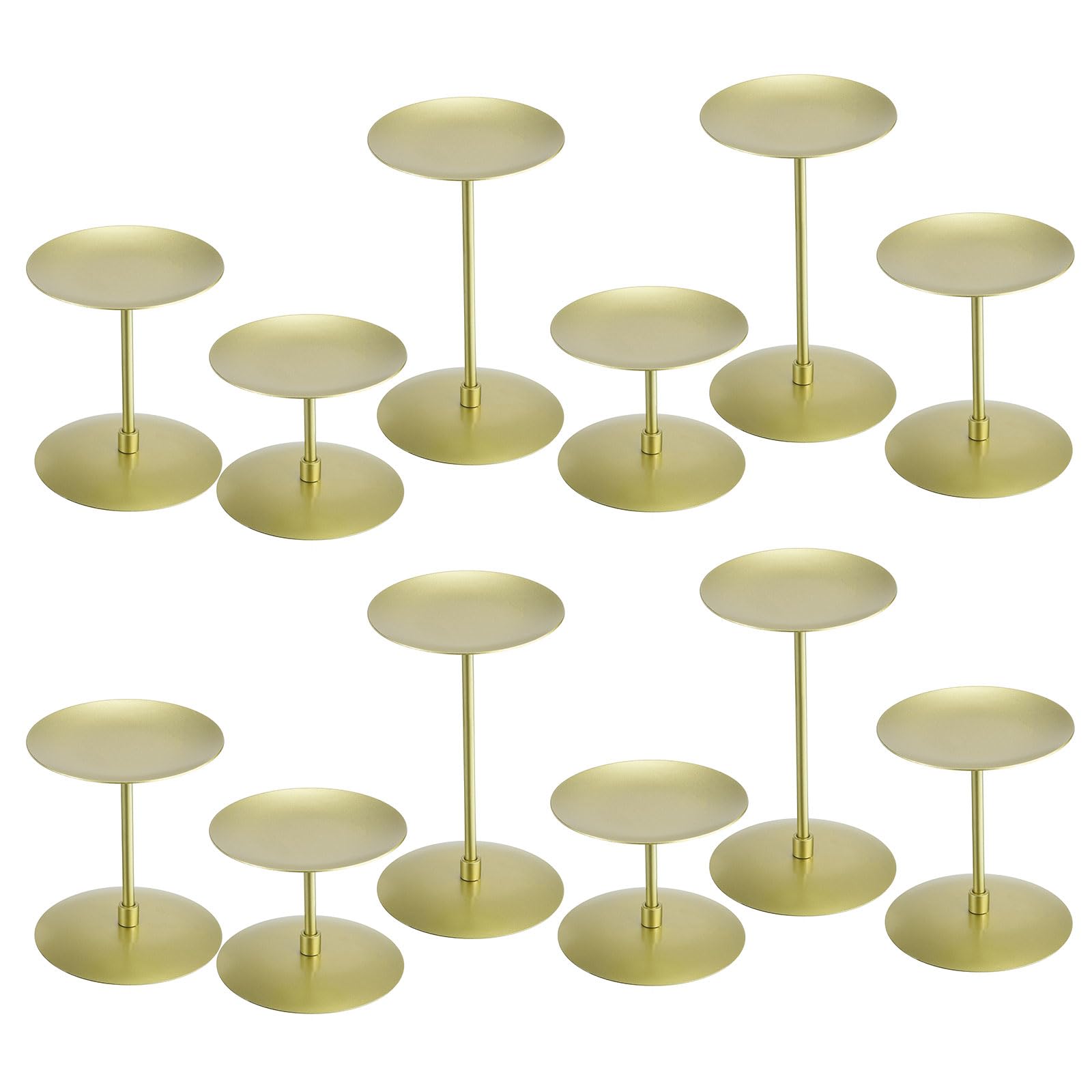 YOKIVE 4 Set Candelabra Candle Holders, Table Stable Base | Great for Farmhouse, Decor Party, Gold, Multiple Size