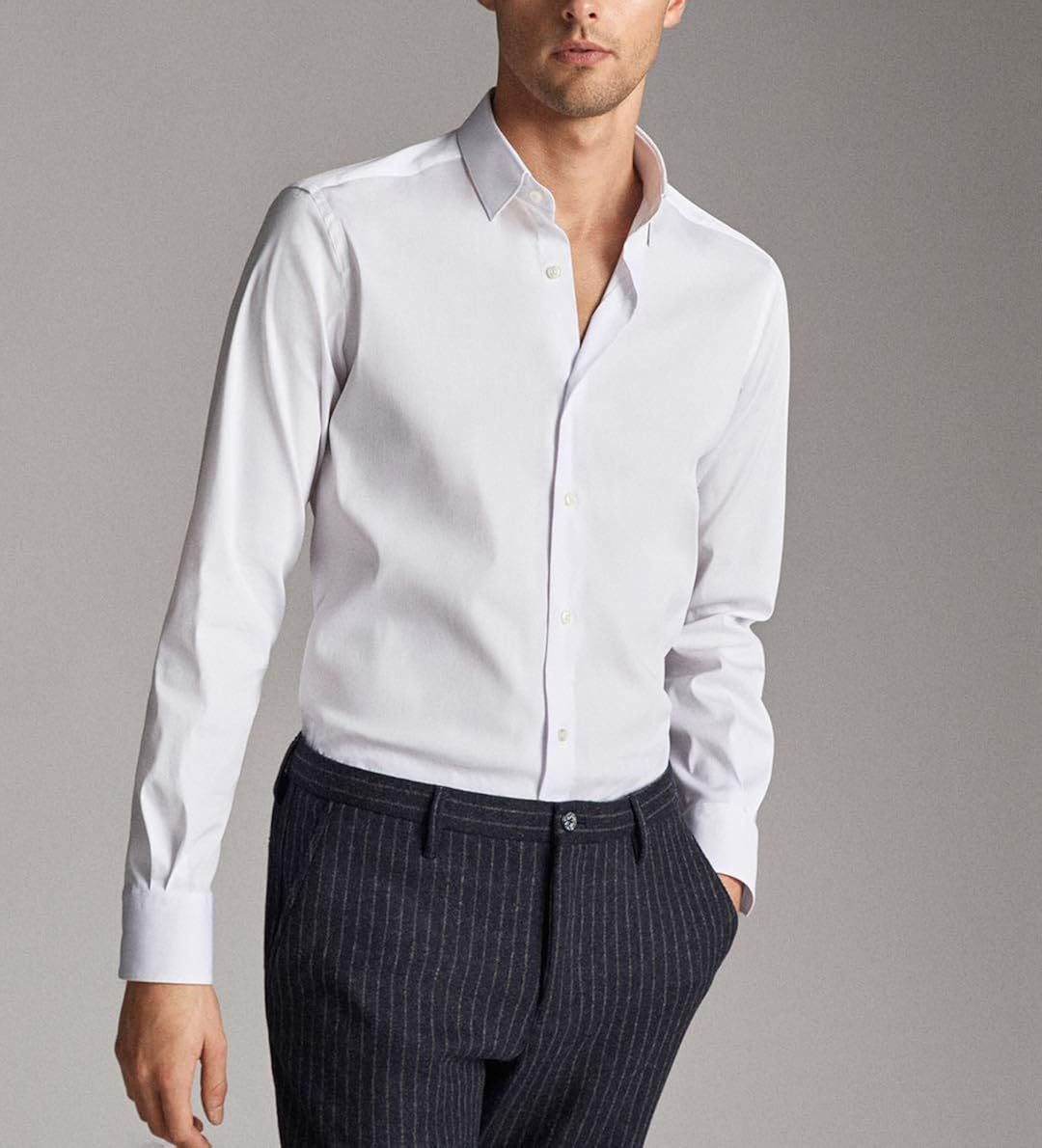 Beninos Mens Long Sleeve Slim Fit Dress Shirts at  Men’s Clothing store