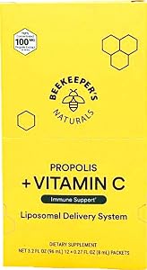 Beekeepers Naturals Liposomal Propolis with Vitamin C 12 Count, 0.27 FZ