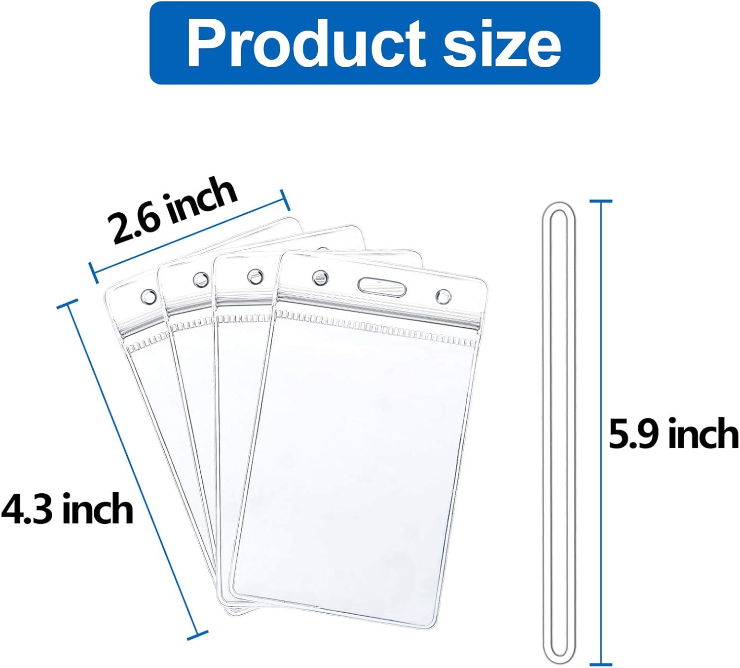 100 Pack Clear Luggage Tags Bag Tag Holder Identification ID Card Badge Holder with Luggage Tag Loop Straps for Business Travel and Office Supplies : Office Products