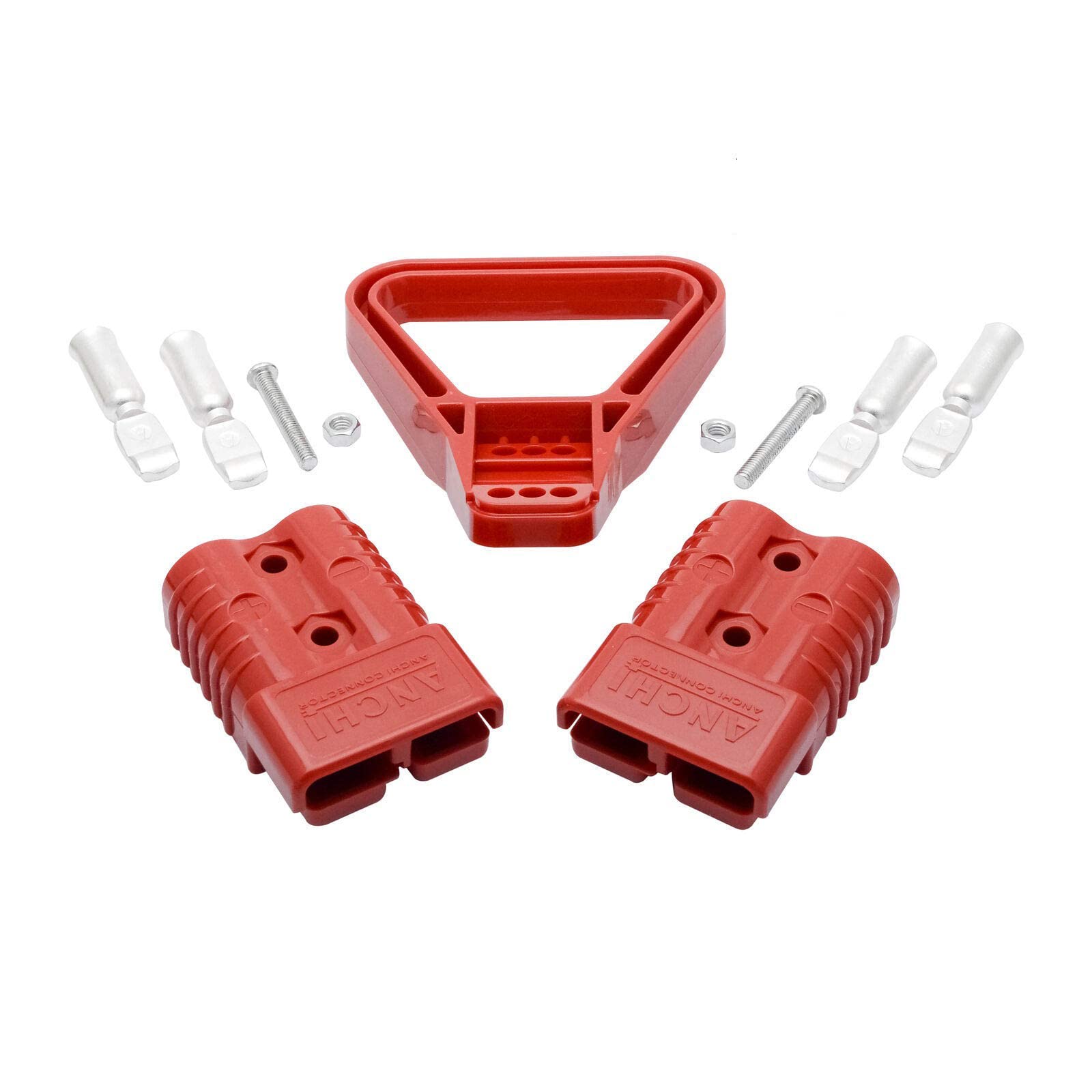 MASO 175AMP 600V Battery Plug Cable Connector Jump Start Slave Assist with Red Plastic Shells & Handle