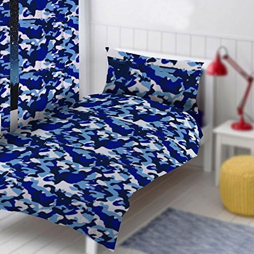 Zappi Blue Camouflage UK Single/US Twin Unfilled Duvet Cover and Pillowcase Set