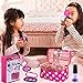 TEPSMIGO Pretend Makeup Kit with Cosmetic Bag for Girls 4-10 Year Old - Including Pink Brushes, Eye Shadows, Lipstick, Nail Polish, Mirrors, Glitter Pot, Puff Pad and More
