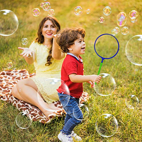 Giant Bubble Wand Set: Big Bubble Maker Toy for Kids and Adults, Fun Outdoor and Indoor Activity for Girls, Boys, Toddlers and Children to Enjoy with Tray and 1 Mini Wand - Thumbnail 5