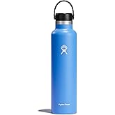 Hydro Flask Water Bottle - Insulated Stainless Steel - Non Spill, Leakproof in 24 Oz Cascade Blue