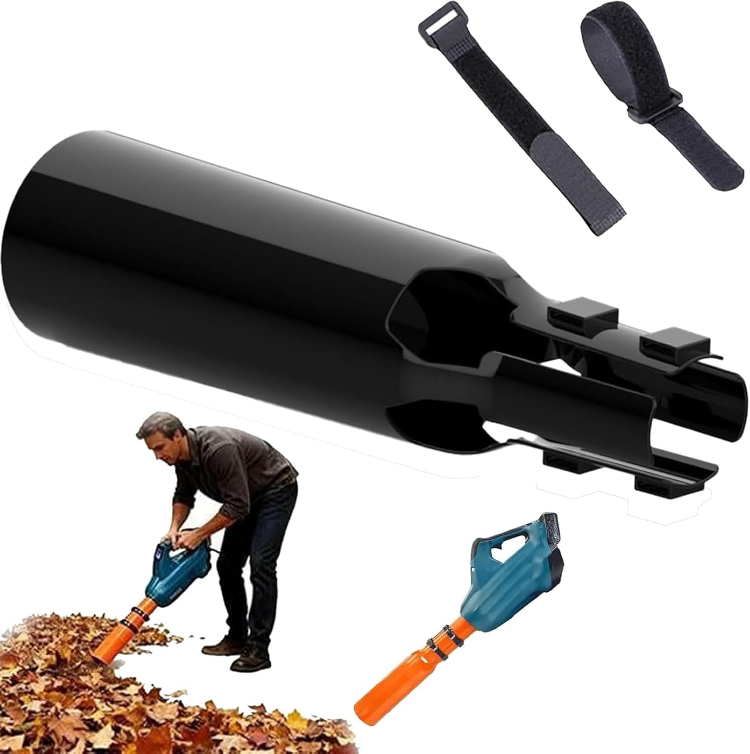 Photo 1 of 15.7-Inch Orange Leaf Blower Attachment, Round Leaf Blower Air Booster, Blade Blower Air Flow Amplifier 2–4 Inch Universal Adapter Lb615/765 and 2–4 Inch Round Nozzle (Black)