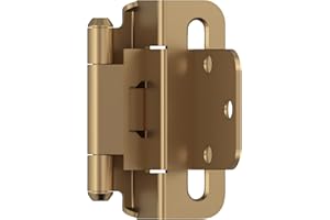 Amerock BPR7565CZ Cabinet Hinge 3/8 in (10 mm) Inset Self Closing Partial Wrap Champagne Bronze Kitchen Cabinet Door Hinge 1 