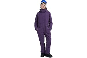 SNBOCON Womens One Piece Ski Suit Colorful Snowboard Snowsuits Jumpsuits Waterproof Hooded Warm Jackets Winter Outdoor