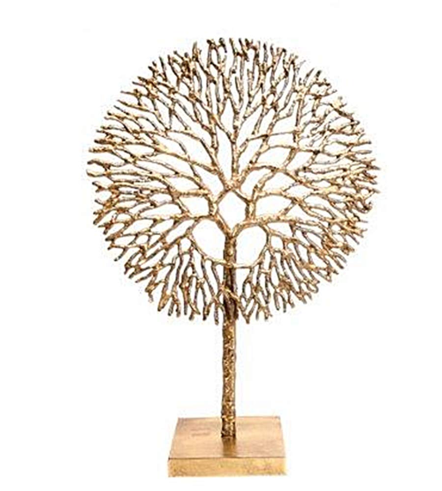 Beautiful Polished Gold Coloured Aluminium 'Coral Tree of Life' Sculpture Decoration Jewellery Stand 51 cm