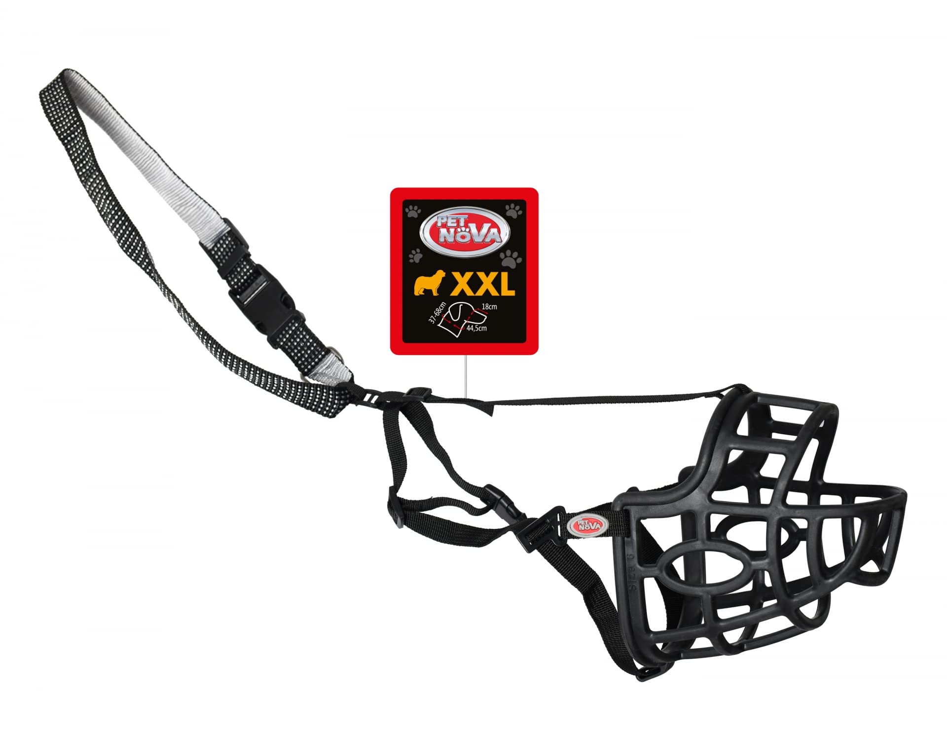 Muzzle plastic elastic muzzle 44.5cm plus collar 2.5cm: 37-68cm,MUZZLE-COLLAR-XXL