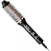 CINOSTAR Heated Round Brush for Blowout Look Volumizer, 1.5 inch Styler Tool, 6 Temps Ionic Thermal Brush, Fast Heating, Dual Voltage for Travel, Peach