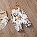 Newborn Baby Girls Round Collar Sleeveless Floral Romper Harem Cropped Pants(13-18months, Floral)