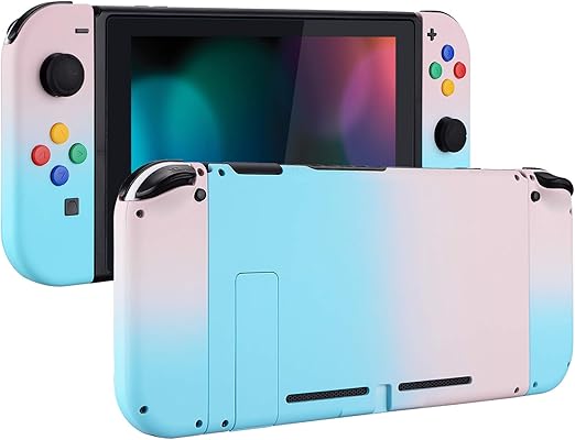 Amazon Co Jp Extremerate バックプレート 任天堂スイッチコンソール用 Ns ジョイコン 手持ちコントローラーハウジング カラフルなボタン付き Diy交換用シェル 任天堂スイッチ用 グラデーション ピンク ブルー 家電 カメラ