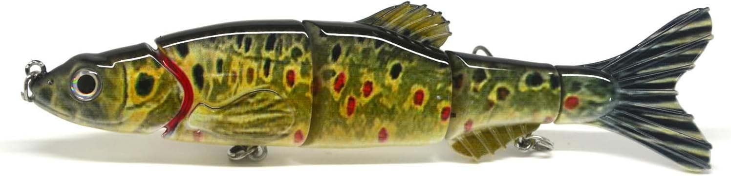 Blitzbite 6.5" Pike Muskie Bait Fishing Lure Swimbait Life-like Rainbow Perch Striper NEW