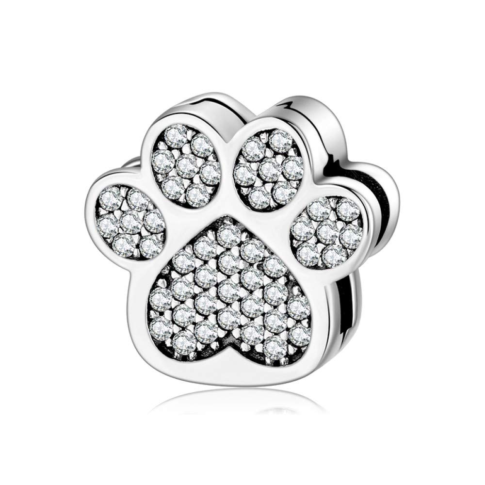 Paw Print Reflexions Charm Sterling Silver Pawprint Clip Charms fits Reflexions Bracelet for Women (Paw Print Reflexions Charm)