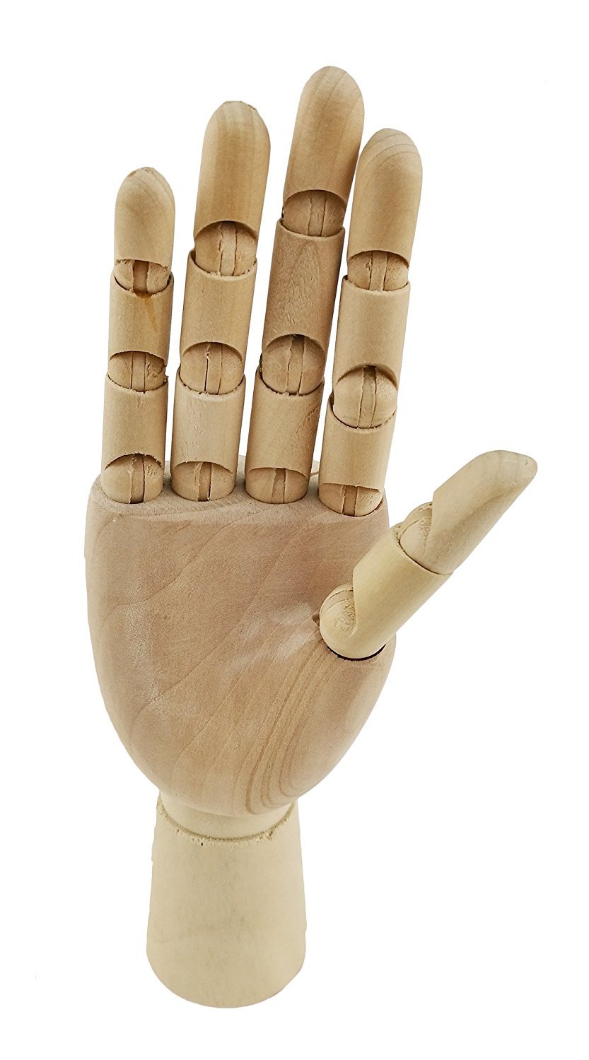 Artist Wood Hand Model Hand Manikin Adjustable Wooden Mannequin Hand Artists Sketch Drawing Art Class Model Tool Jewelry Display Stand (Right Hand)