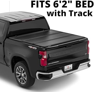 Amazon Com Leer Hf350m Fits 2014 Toyota Tacoma With 6 2 Ft Bed With Track Low Profile Easy On Off Hard Tri Fold Truck Bed Tonneau Cover With Track Automotive