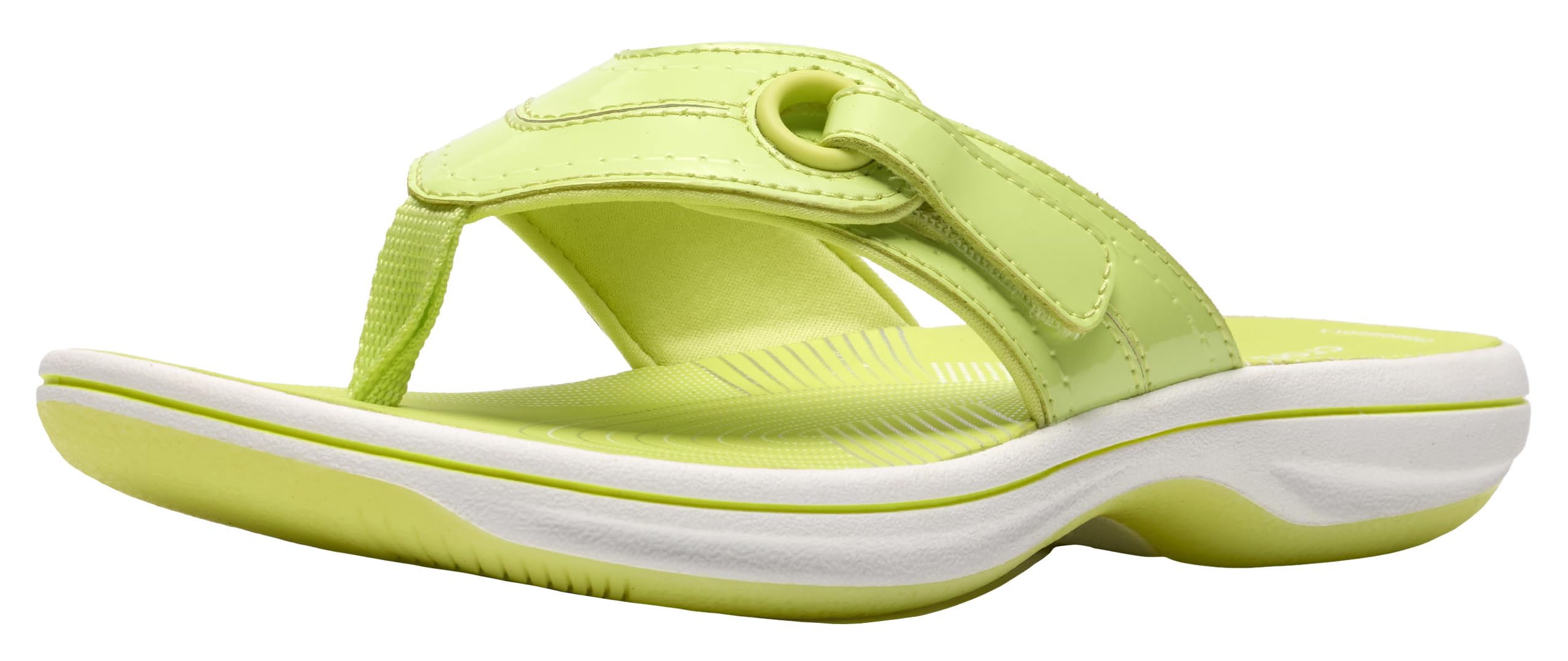 Clarks Women's Breeze Reyna CloudSteppers Flip-Flop, Lime, 6 Image
