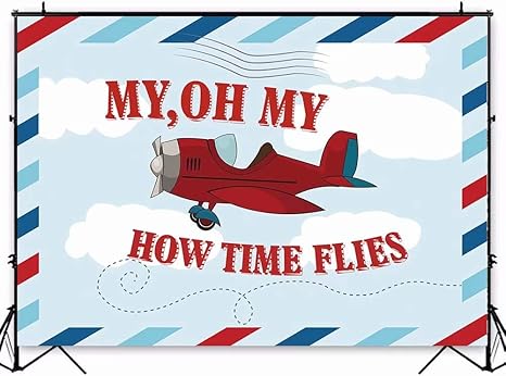 Amazon Com 7x5ft Birthday Backdrop Vintage Aircraft Banner