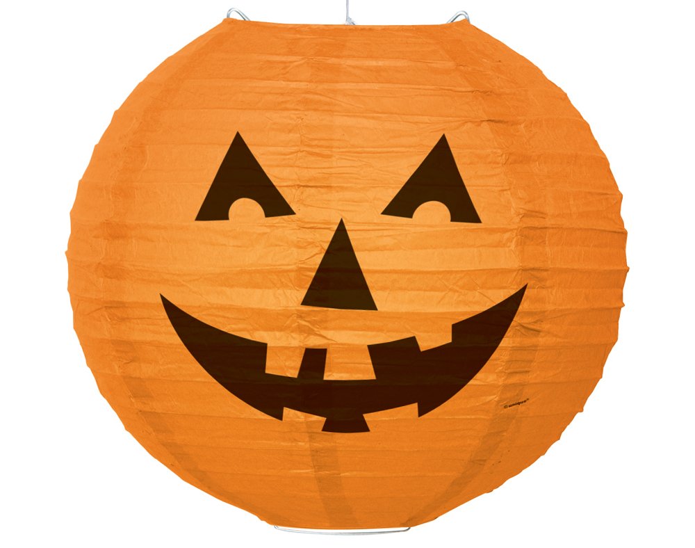 Unique Party 64235 - 10" Round Pumpkin Halloween Paper Lantern