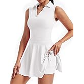 Cute Golf Tennis Dress Workout Athletic Dresses for Women with Shorts Pockets 2 Piece Sets Outfits Summer Clothes