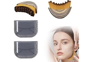 2Pack Lymphatic Contour Face Brush with Storage Case, Manual Drainage Massager for Chin and Neck, Ergonomic Design, Soft Bris