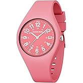 GOLDEN HOUR Waterproof Sports Analog Unisex Watches for Nurse Medical Professionals, Students - Military Time Glowing Easy to Read Dial, Jelly Silicone Strap