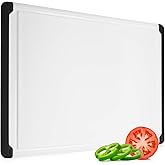 Extra Large Plastic Cutting Board for Kitchen - 18 Inch Dishwasher Safe Cutting Board, Reversible Chopping Board with Juice G