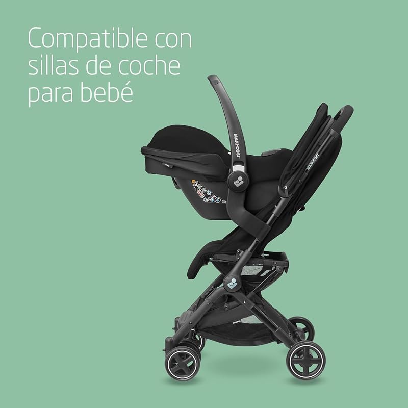 Lara2 Silla de Paseo Compacta, 0–22 kg, Essential Black