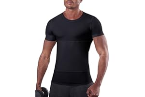 KOCLES Mens Slimming Compression Shirt, Slimming Undershirt Shirts for Men Body Shaper Shapewear Tummy Control