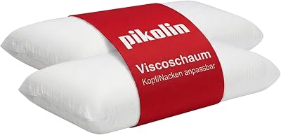 Kopfkissen 70 cm (2er Pack). Viskoelastische Schaumstofffüllung, Nackenstützkissen in Hotel-Qualität, ergonomische Nackenanpassung, alle Schlaftypen, mittlere Festigkeit
