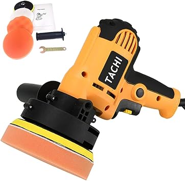 Amazon ポリッシャー 700w強力モーター 研磨機 操作簡単 サンダポリシャー 六級変速 車磨き 研磨パッド付き 110v対応可能 小型 サンダポリシャ コンパクトツール キズ消し 艶出し 傷消し スポンジパット付き 自動車用 業務用 家庭用 日本語説明書 イエロー ポリッシャー