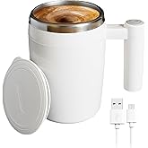 Carjuvel Self Stirring Mug-Automatic Magnetic Stirring Coffee Mug for Easy Mixing | USB Rechargeable Self Stirring Cup with 304 Stainless Steel Interior,Silicone Lid,Ideal for Coffee,Cocoa,Milk