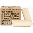 Purafide 100% Bamboo Paper Towels, Tree-Free, Chemical-Free, Lint-Free, Durable, Absorbent, Select-a-Size 2-Ply, 90 Sheets Per Roll. (PT 6 Rolls)