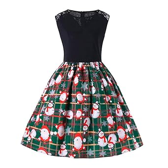 MRULIC Mädchen Kleid Ballkleid Abendkleid Minikleid Weihnachts Geschenk Ärmellos Winterrock Festliches Kleid Mehrfarbig Verfü