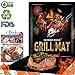 PsinzmkBarbecue Magus BBQ Grill Mat Set of 2- Reusable Non-Stick Grilling Mats (Black) - Extended Warranty-15.75 x 13 Inch
