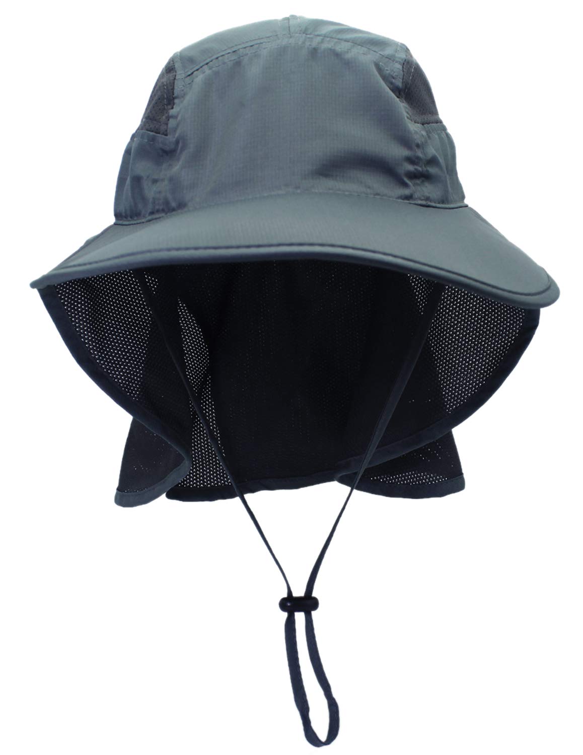 アウトドア メンズ レディース Uv保護 B07mqj86hn カーキ Khaki Size One ネックフラップ付き 釣り用帽子 幅広つば サンハット 調節可能 帽子 4年保証 Makan Place