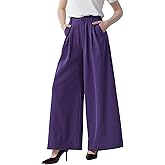 Tronjori Women High Waist Casual Wide Leg Long Palazzo Pants Trousers Regular Size