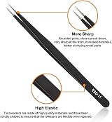 Luckynono Precision ESD Tweezers Set 10pcs Anti-Static Stainless Steel Kit view 4