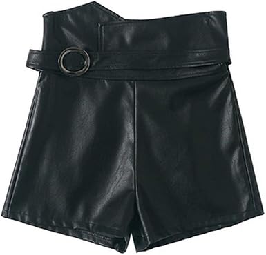 black leather shorts amazon