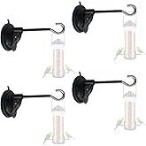4 Pack Window Suction Cup Bird Feeder Hanger for Bird Feeders and Wind Chimes and Plant, Bird Feeder Hook with Strong Suction Cup, Using The Glue Drop Process- no Feeder and Wind Chimes and Plant