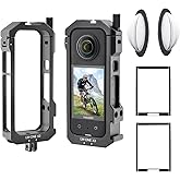 Aluminum Frame Cage Sticky Lens Guard Set Screen Protector for Insta360 X3 X 3 Accessories Kit Anti-Scratch Metal case Housing Shell Tempered Glass Protective Film Cover