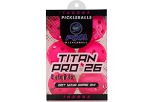 PIXA PICKLEBALL PIXA Titan Pro 26 Indoor Pickleball - USAPA Approved, Durable Indoor Pickleballs, Consistent Bounce, Smooth Flight, Ideal for Competitive Play- Packs of 3, 6, 12, 50
