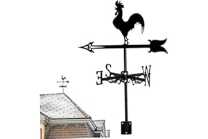Rooster Weather Vane, 22inch Metal Roof Mount Rooster Weathervane, Animal Wind Direction Indicator for Yard Garden Farm Decor