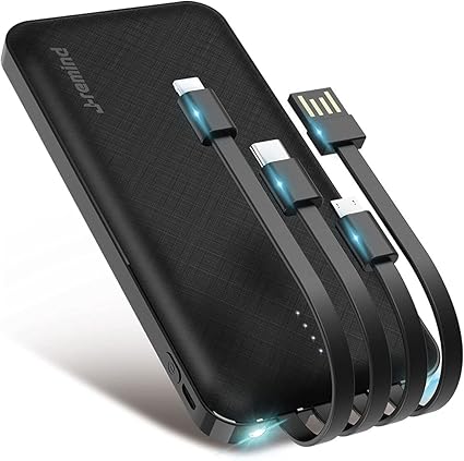 Amazon モバイルバッテリー ポータブル電源 大容量mah Pse認証済 スマホ4回急速充電 4台同時 タイプc ライトニングケーブル内蔵 Microusb Iphone対応 Android 携帯充電器 タブレット 飛行機内 2 1a コンパクト 株 ｉｈｒ モバイルバッテリー