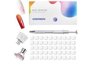 Karroy 100Pcs Soft Sponges for Ombre Painting Gel with Grabber, Professional Accessories for Ombre Gradient Painting Nail Gel